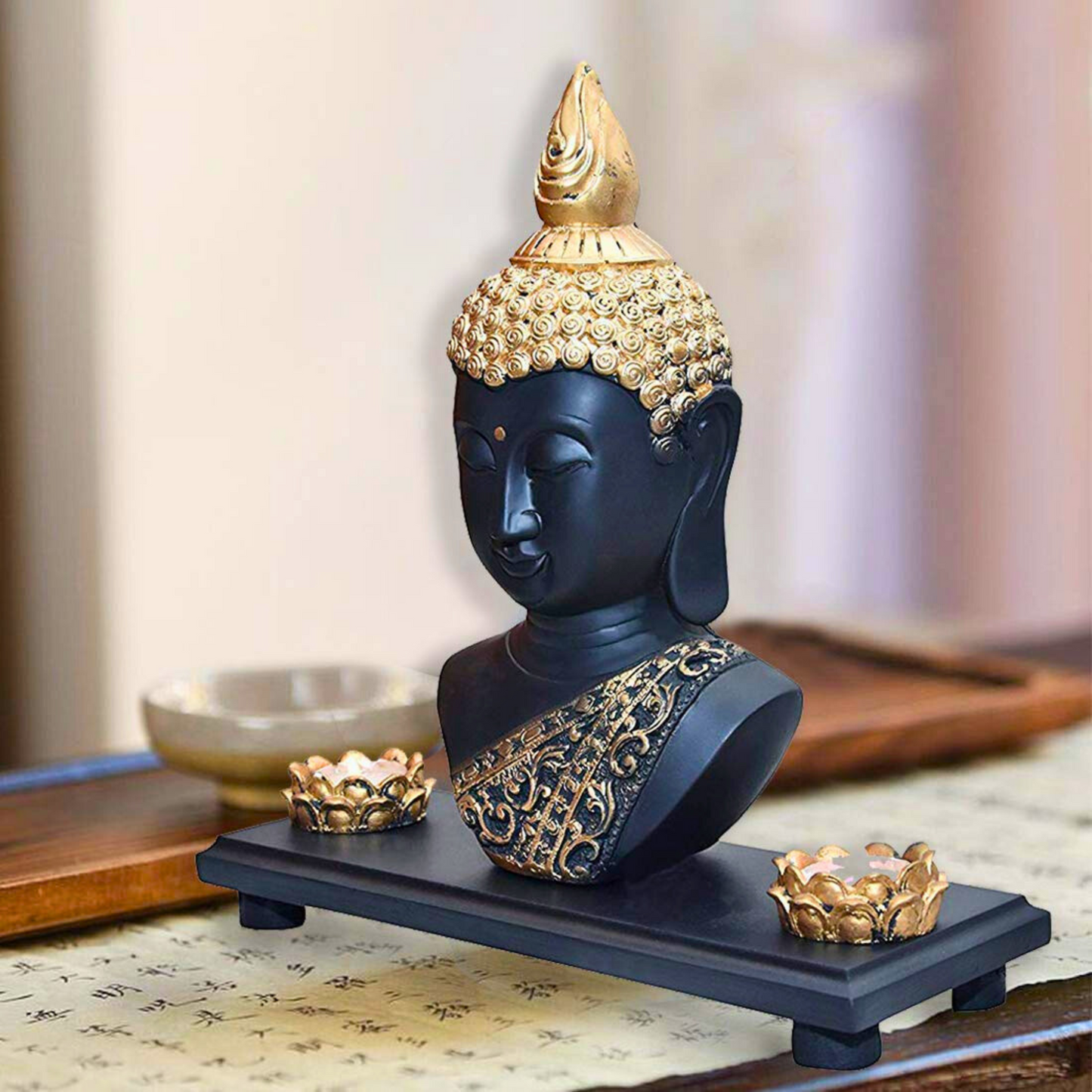 Polyresin and Marble Dust Buddha Statue