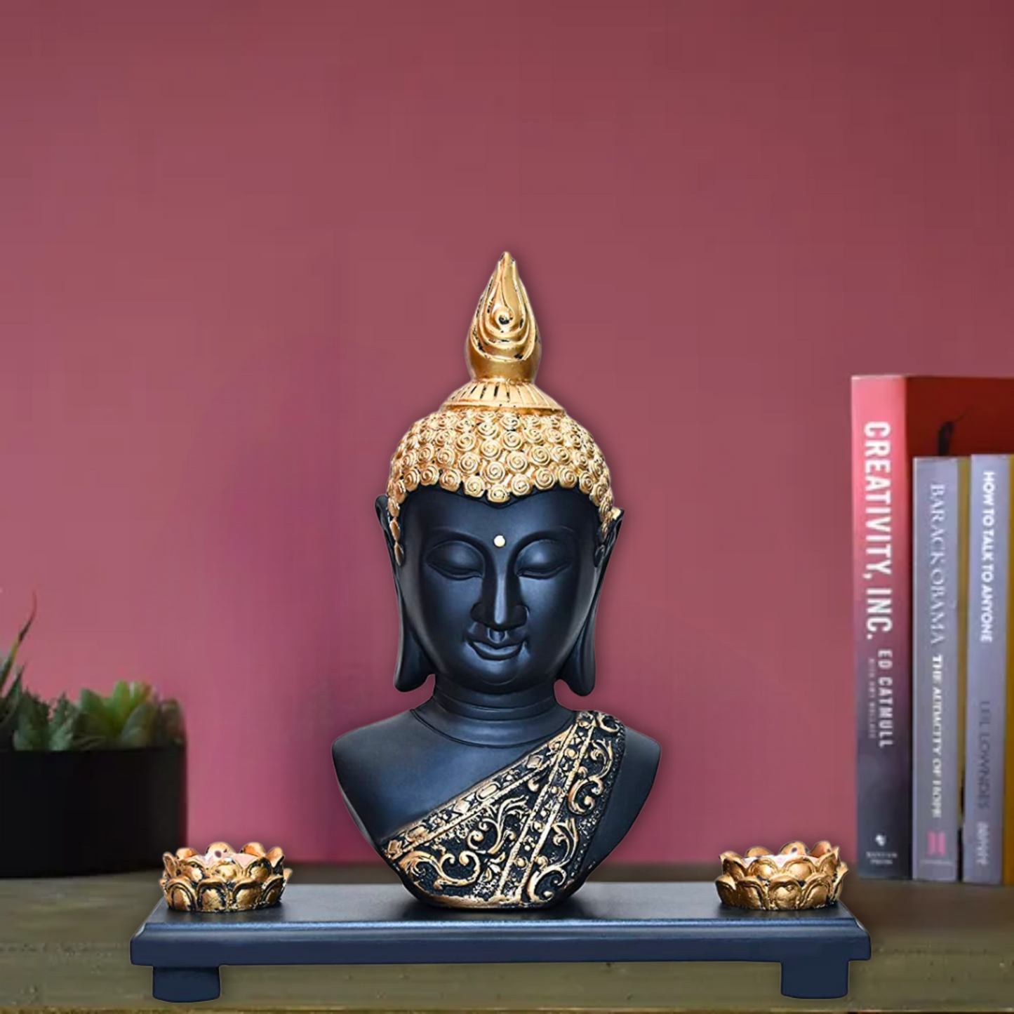 Polyresin and Marble Dust Buddha Statue