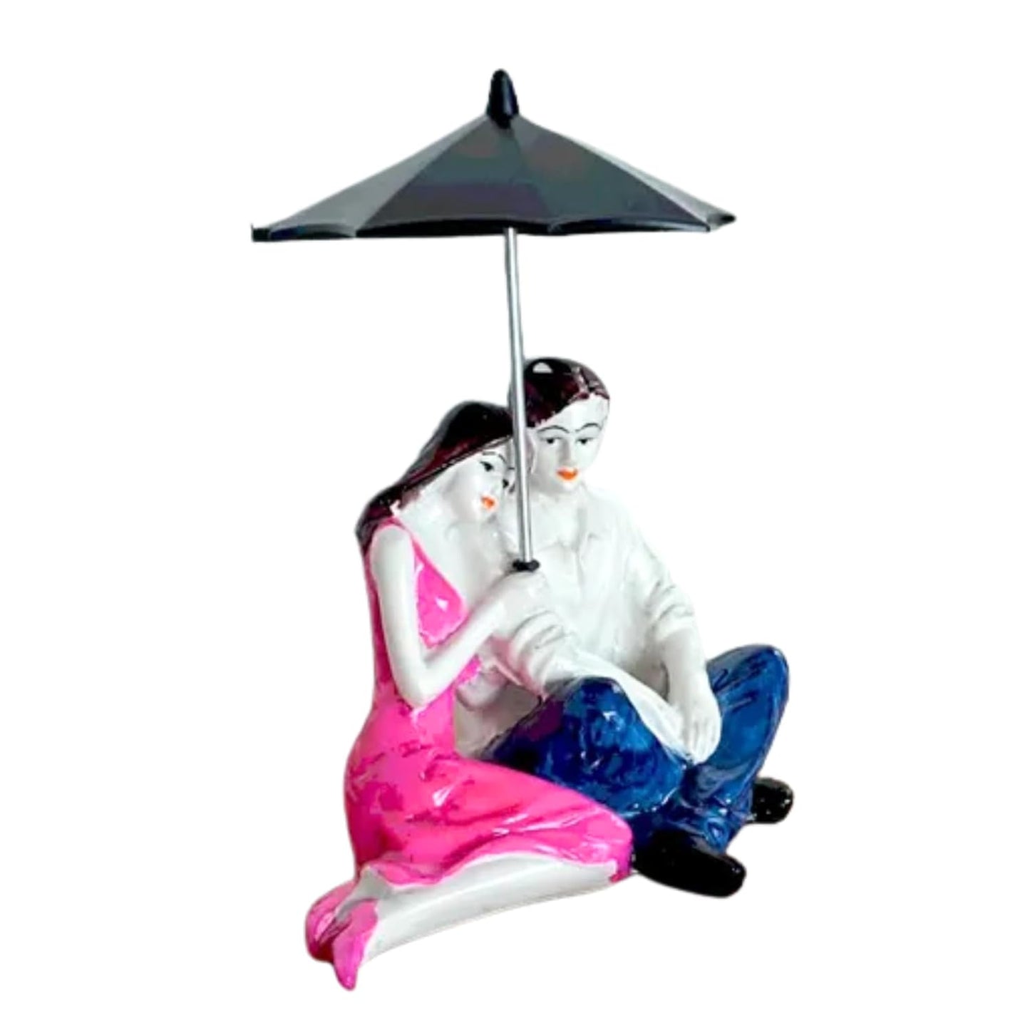 Beautiful Hand Painted Medium Size Resin Sitting Romantic Couple