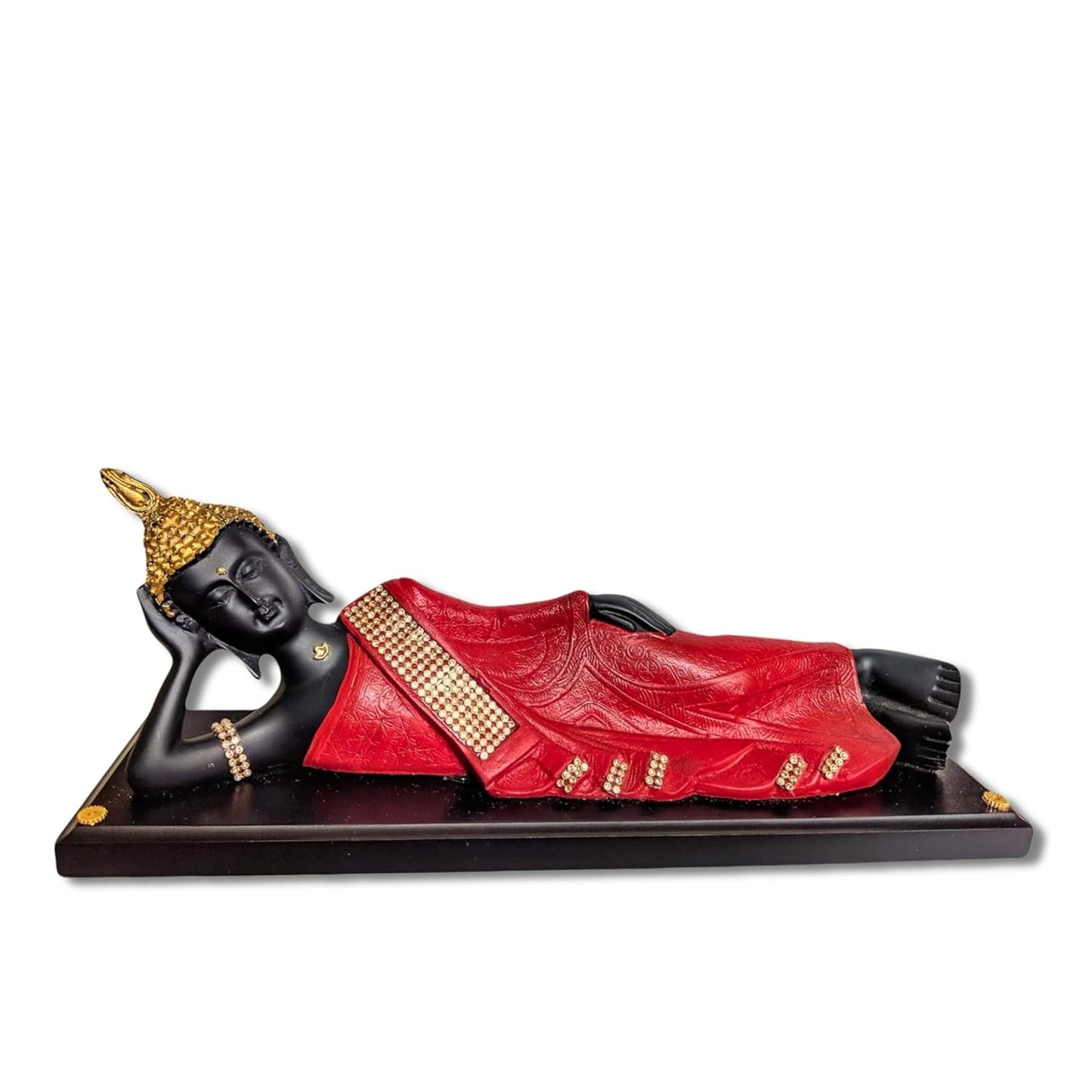 Lord Buddha Idol New Meditating Sitting Statue (Black)
