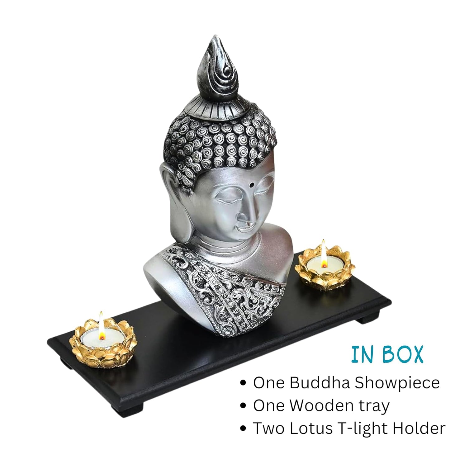 Lord Buddha Idol New Meditating Sitting Buddha Statue (Black)