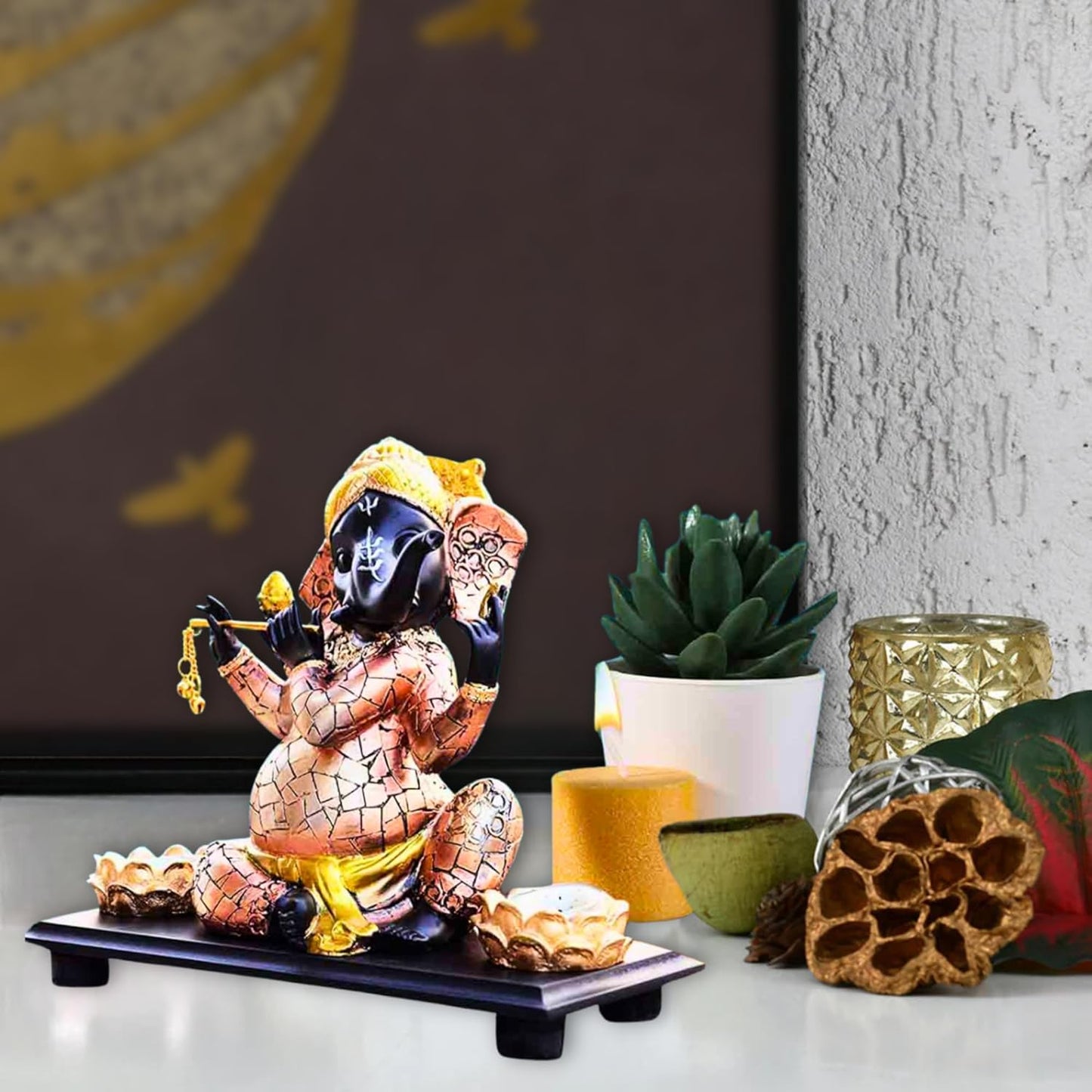Ganesh Statue Showpiece for Home Decor, Living Room, Bedroom, Office Desk