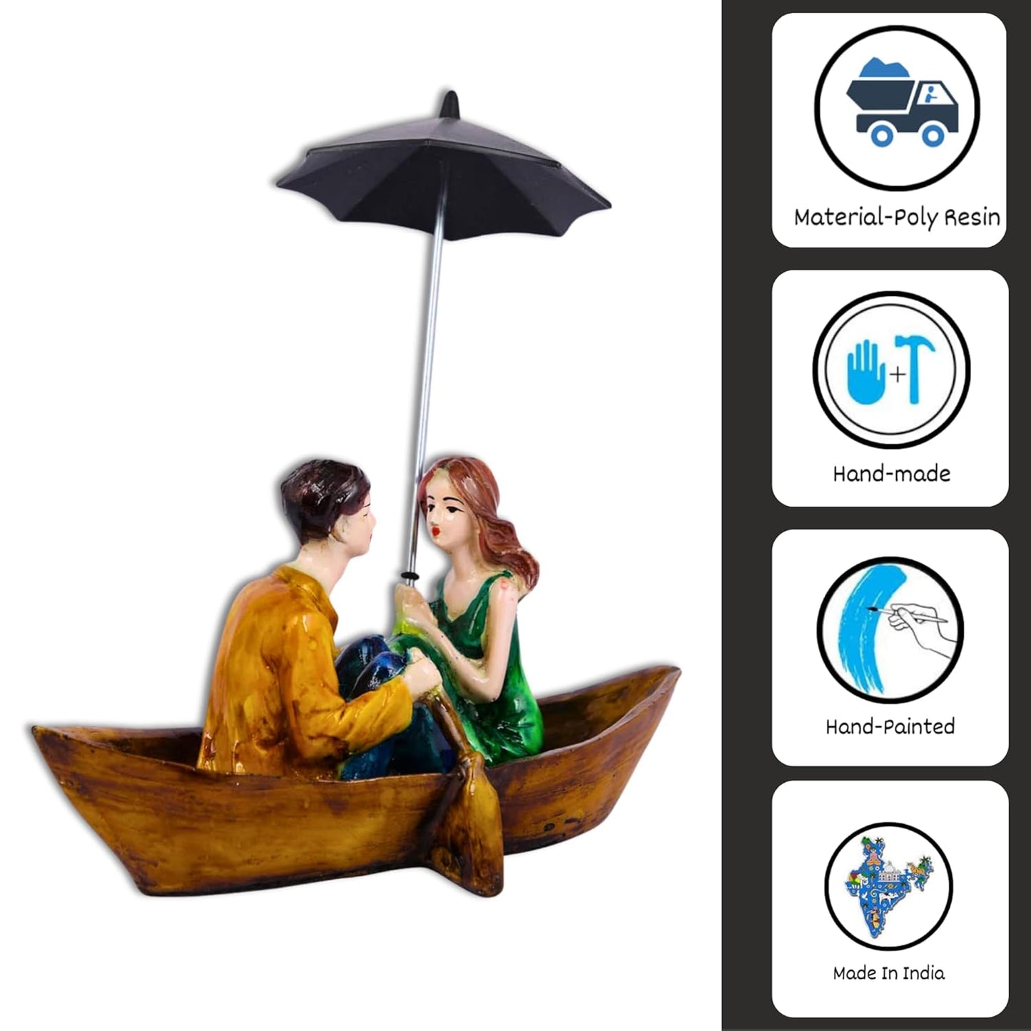 Beautiful Hand Painted Sitting Romantic Couple