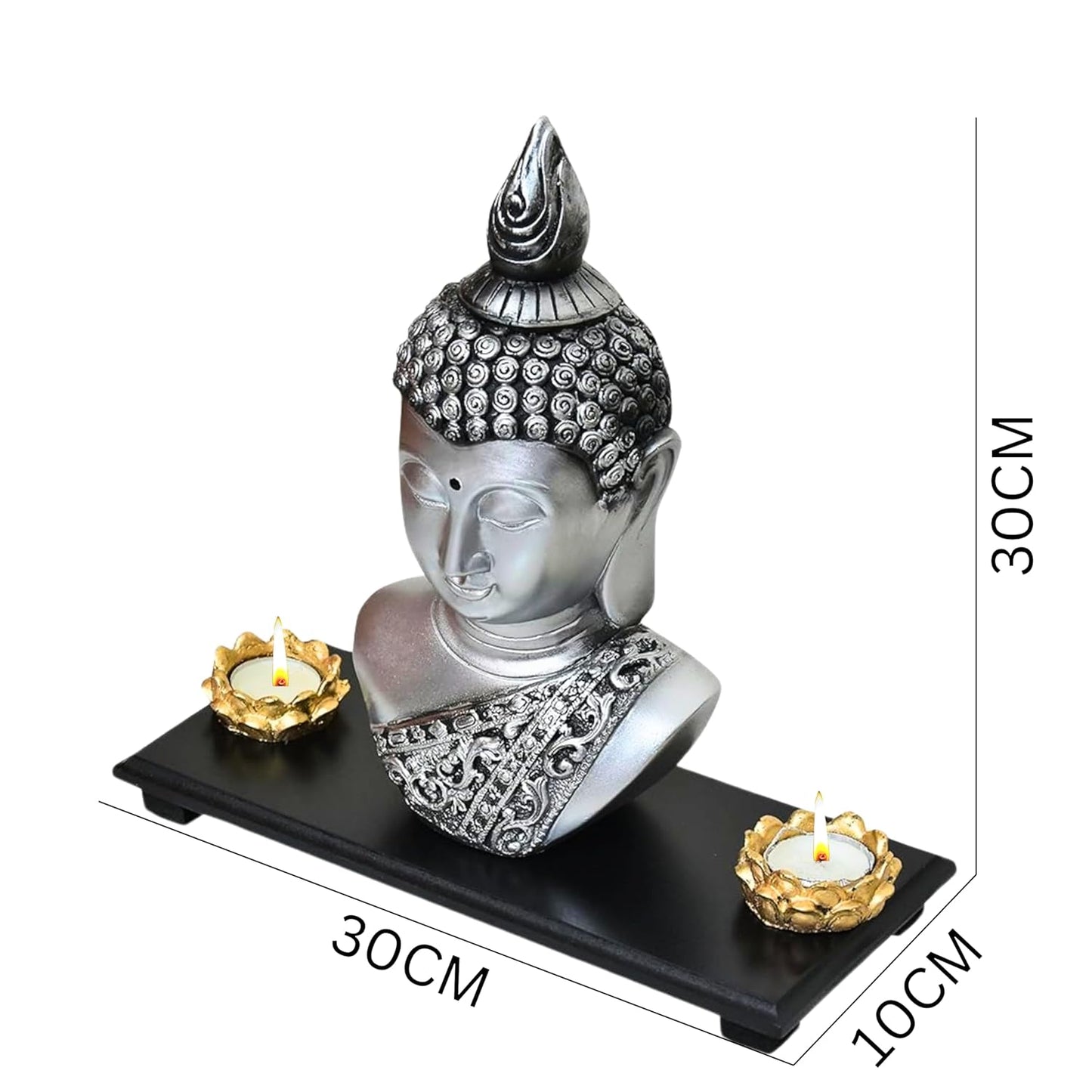 Lord Buddha Idol New Meditating Sitting Buddha Statue (Black)