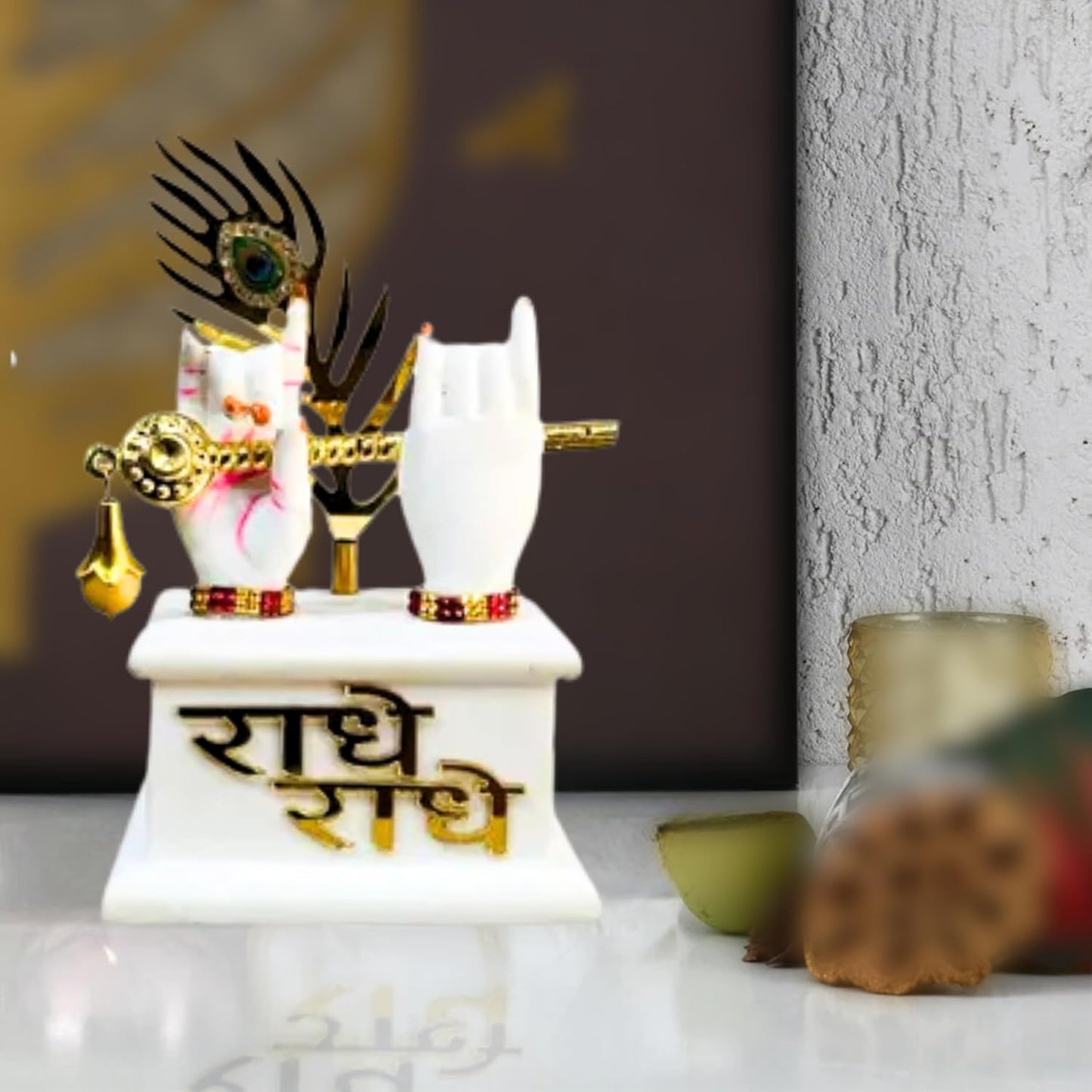 Lord Krishna Idol Decorative Statue in Flute Playing Pose (Pack of 1)