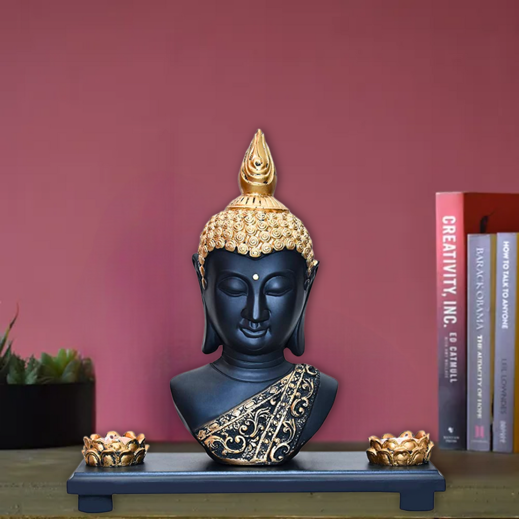 Polyresin and Marble Dust Buddha Statue