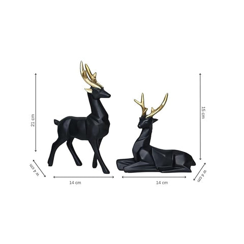 Set of 2 Resin Deer Sculptures – Symbol of Family, Love & Elegance
