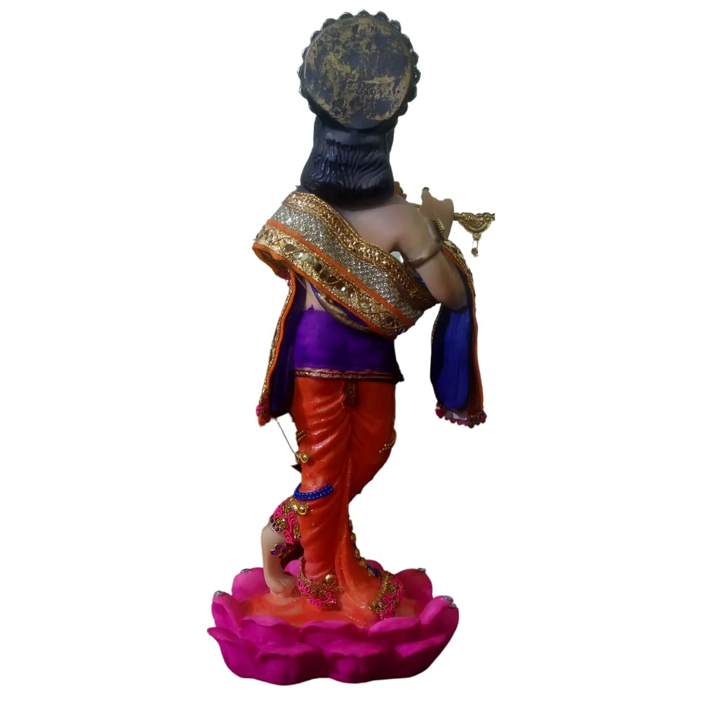 Lord Krishna Idol Decorative Statue in Flute Playing Pose for Office Desk
