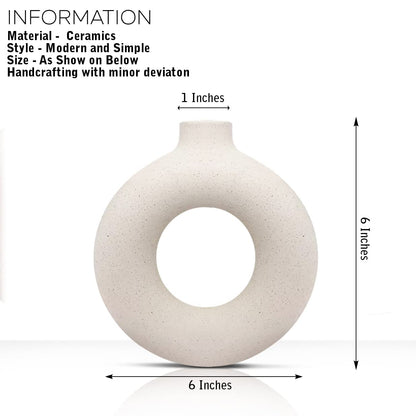 Decorative Ceramic Vase for Flowers, Pampas Grass Vase, Vase for Money Plant (Pack of 2)