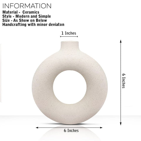 Decorative Ceramic Vase for Flowers, Pampas Grass Vase, Vase for Money Plant (Pack of 2)