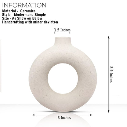 Decorative Ceramic Vase for Flowers, Pampas Grass Vase, Vase for Money Plant (Pack of 2)