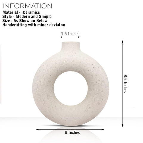 Decorative Ceramic Vase for Flowers, Pampas Grass Vase, Vase for Money Plant (Pack of 2)