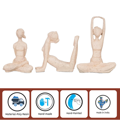 Set of Three Modern Art Yoga Statue