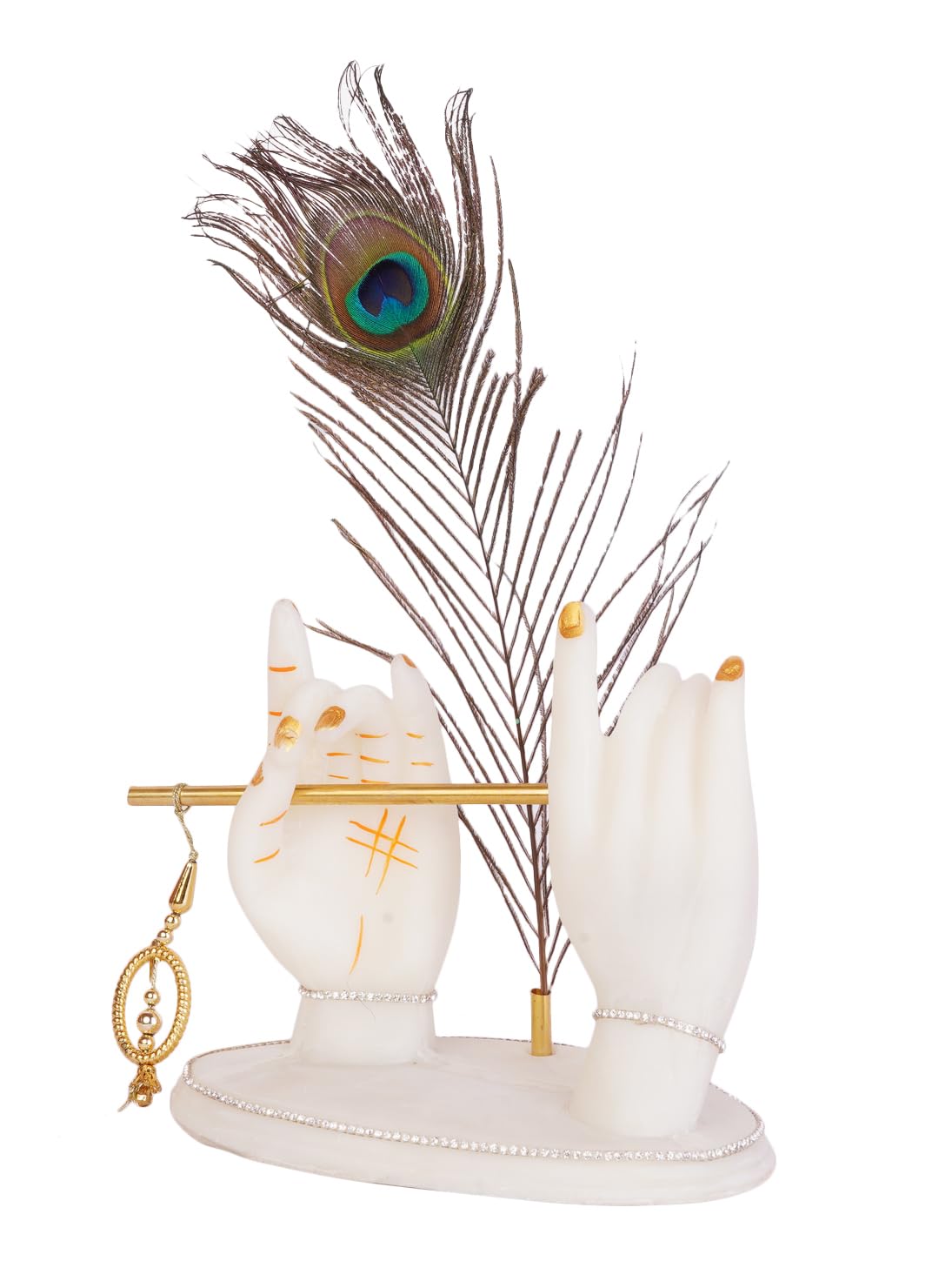 Lord Krishna Idol Decorative Statue in Flute Playing Pose, Kanha Ji Murti for Office Desk (Pack of 1)