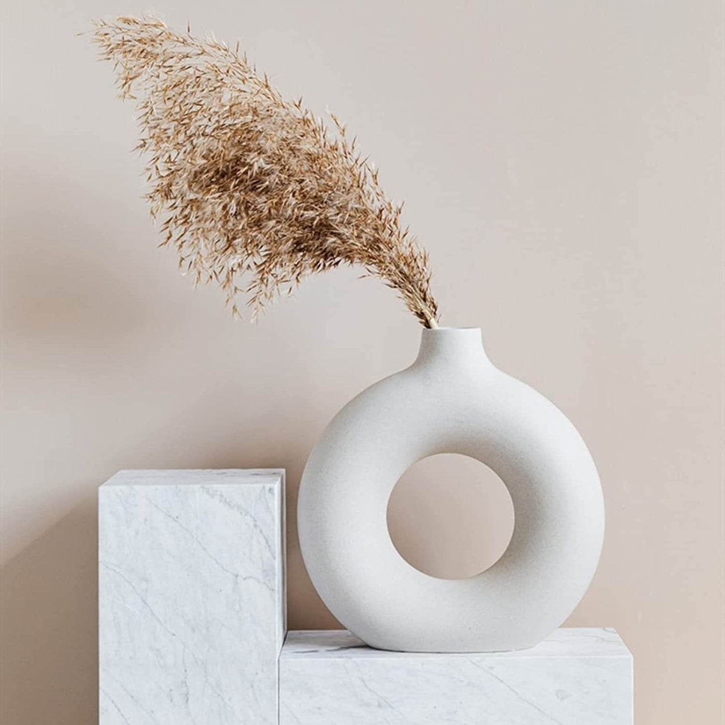 Decorative Ceramic Vase for Flowers, Pampas Grass Vase, Vase for Money Plant (Pack of 2)