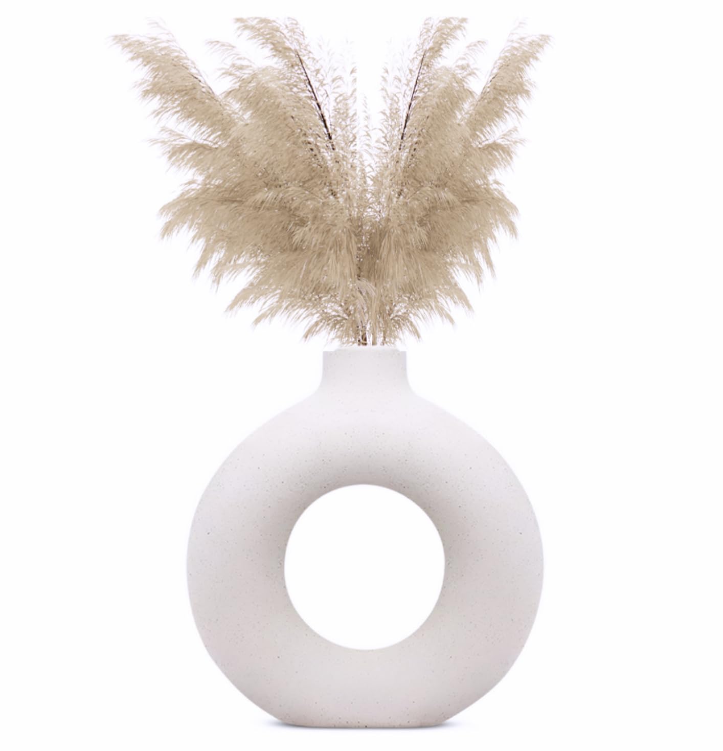 Decorative Ceramic Vase for Flowers, Pampas Grass Vase, Vase for Money Plant (Pack of 2)