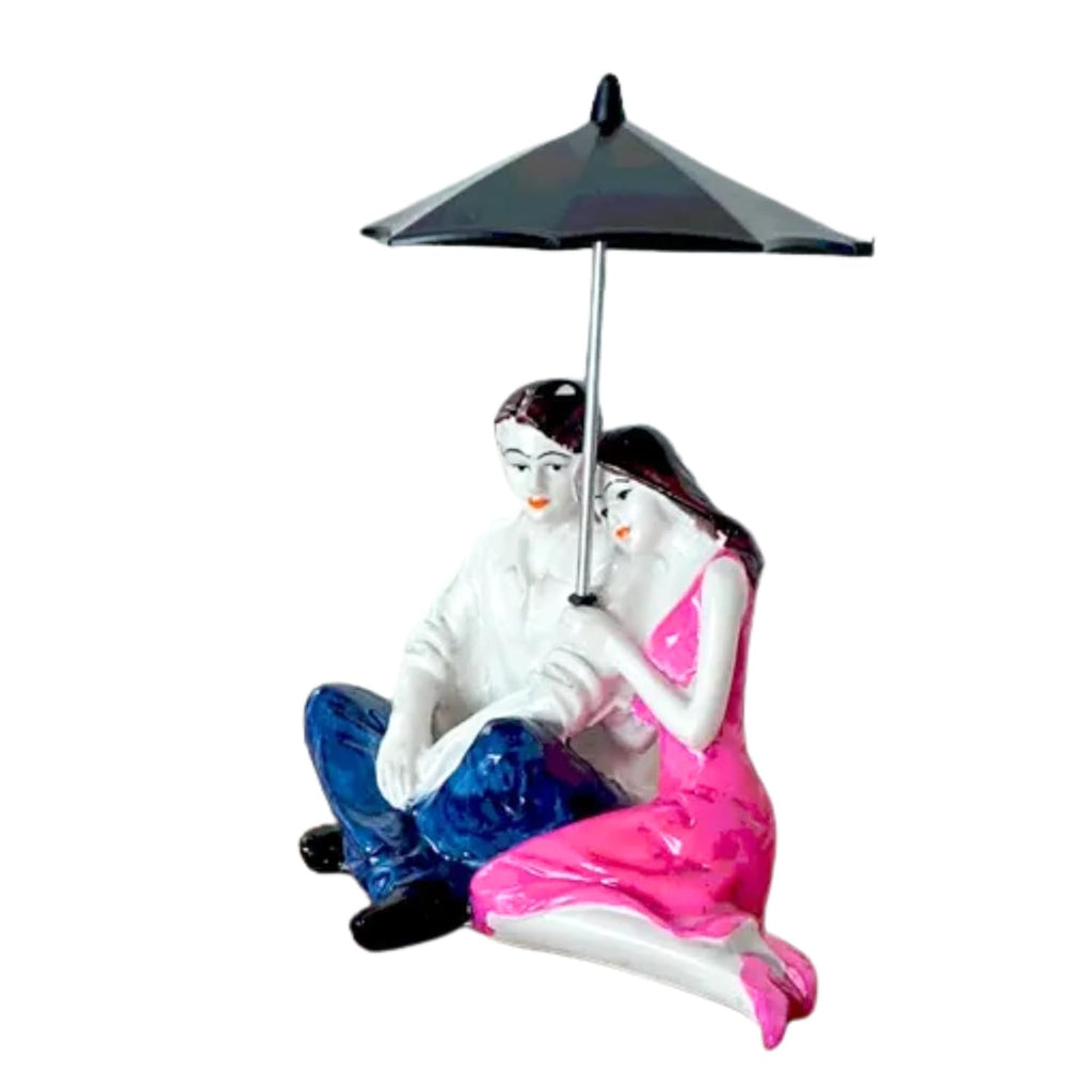 Beautiful Hand Painted Medium Size Resin Sitting Romantic Couple