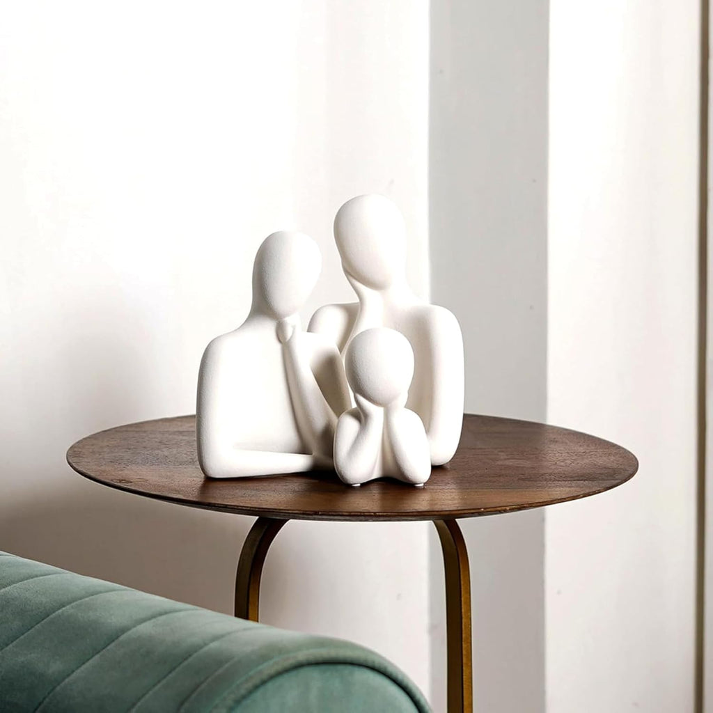 Abstract Thinker Men Statues for Home Decor (Set of 3, White)