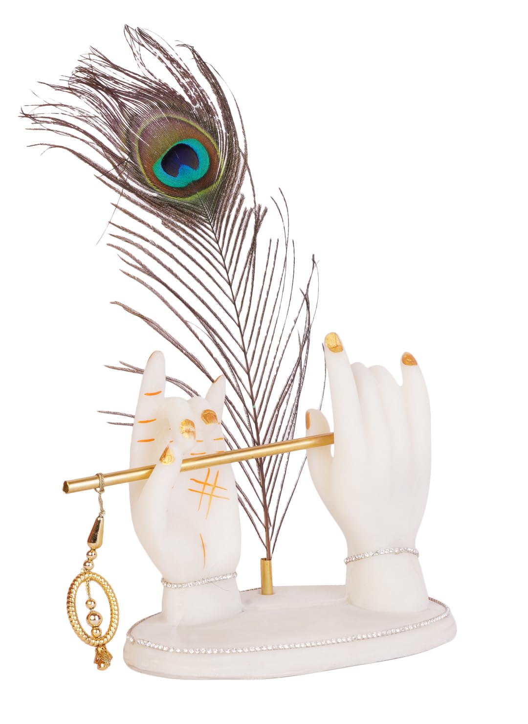 Lord Krishna Idol Decorative Statue in Flute Playing Pose, Kanha Ji Murti for Office Desk (Pack of 1)