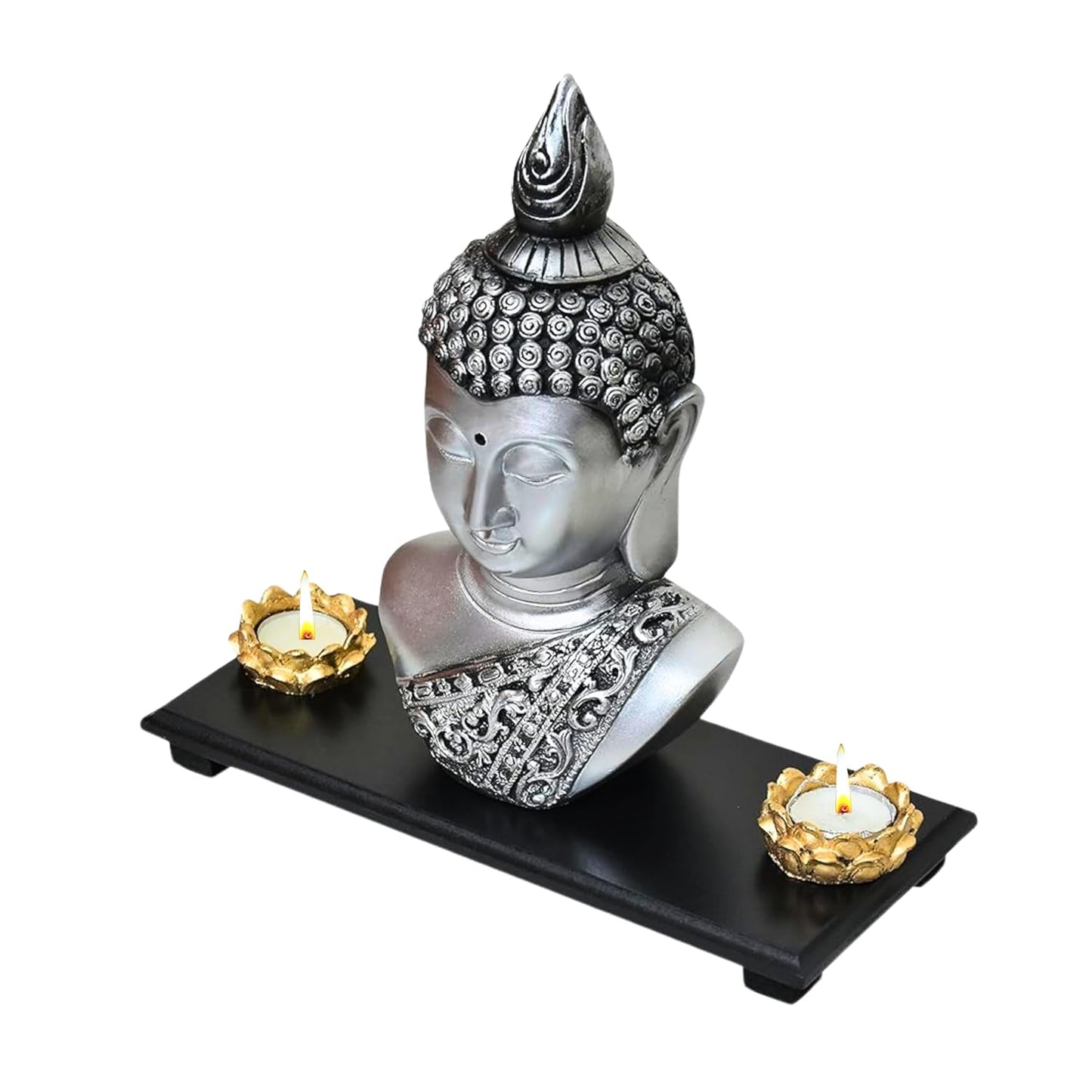 Lord Buddha Idol New Meditating Sitting Buddha Statue (Black)