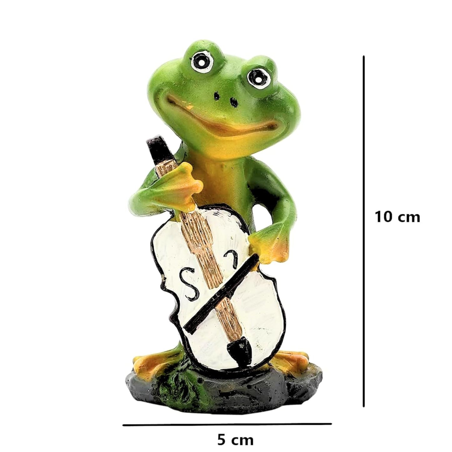 Frog Miniature Figurines | Decorative Showpiece for Home 1 Set 4 Pieces | Green