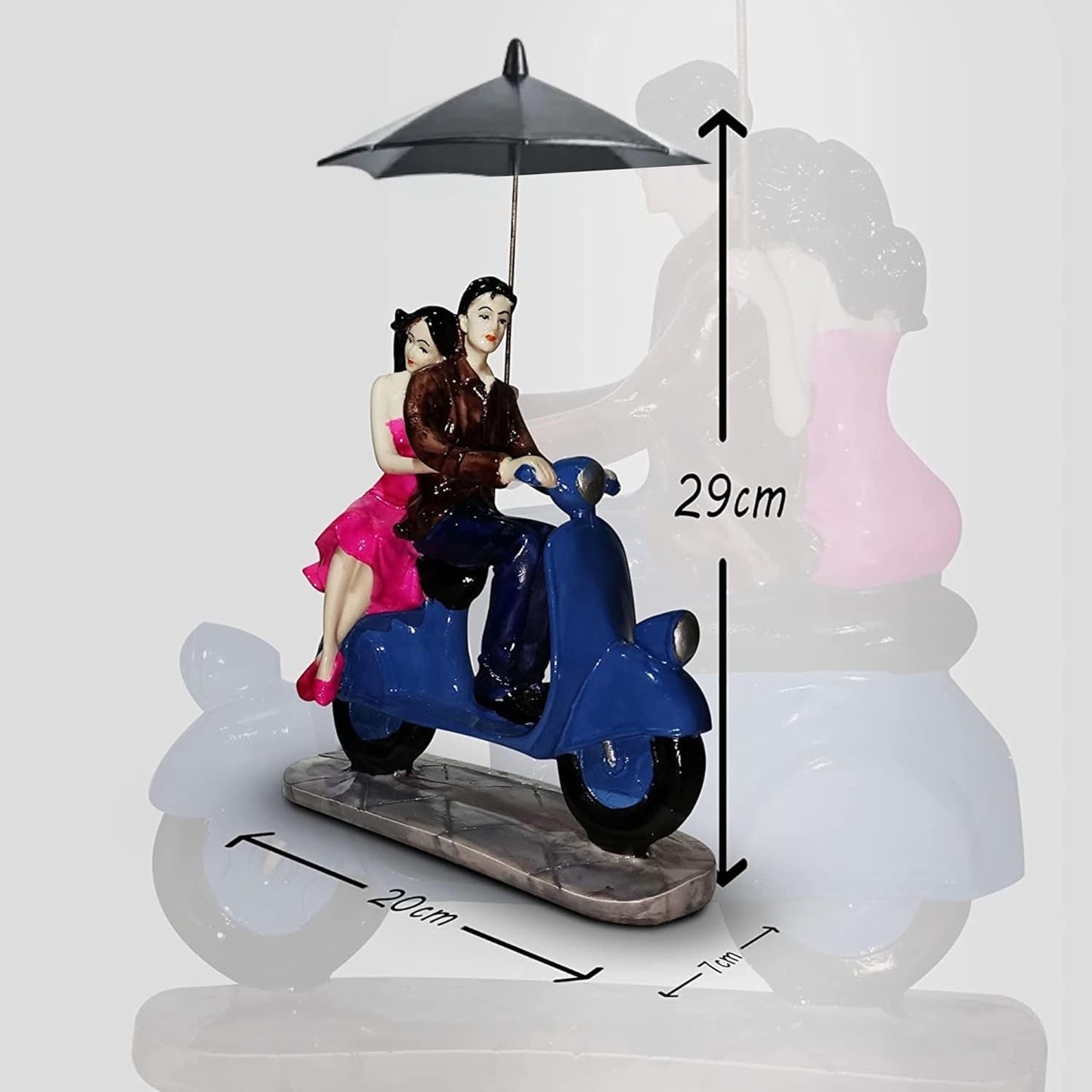 Beautiful Hand Painted Resin Sitting Romantic Couple