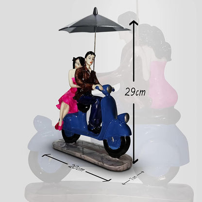 Beautiful Hand Painted Resin Sitting Romantic Couple
