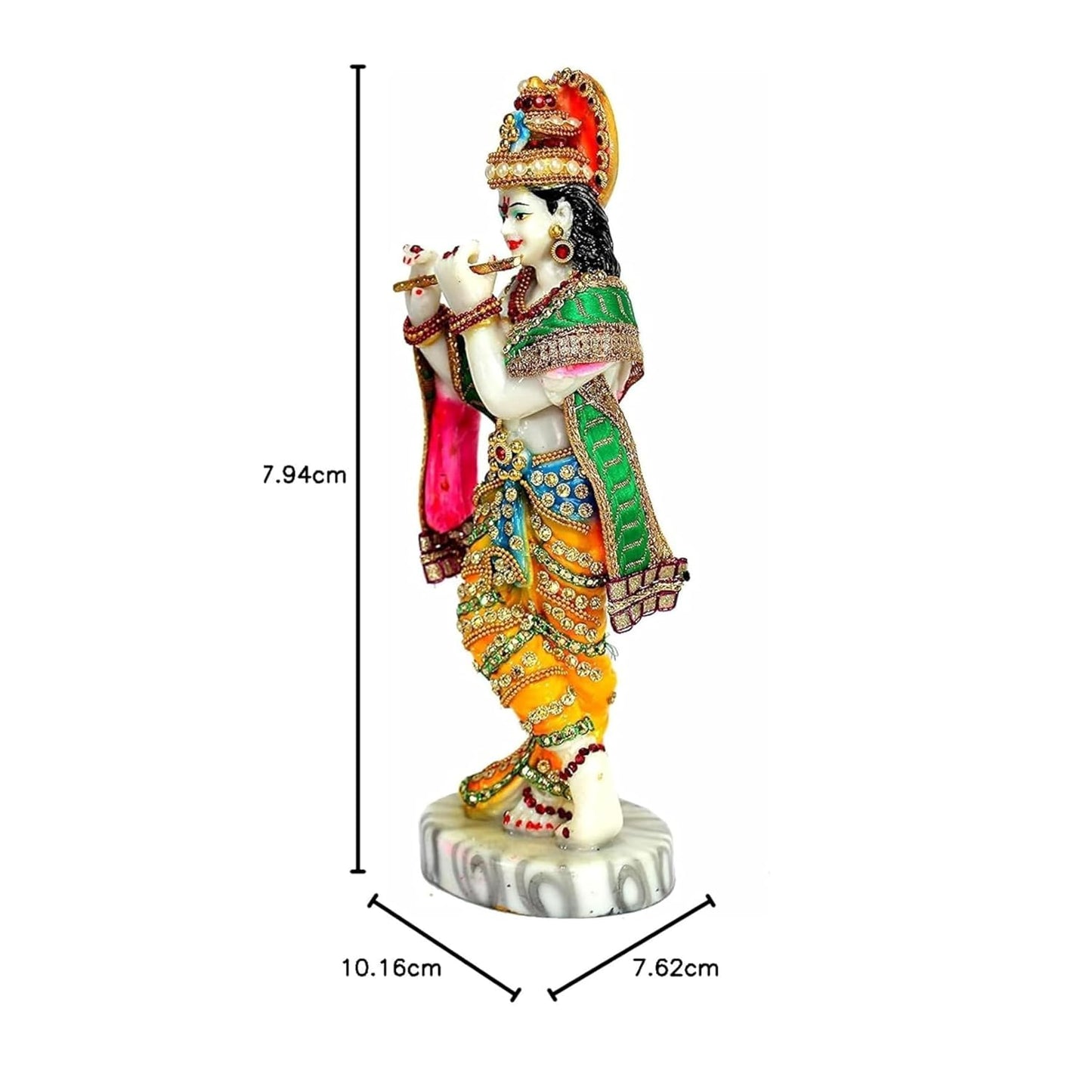 Lord Krishna Idol Decorative Statue in Flute Playing Pose