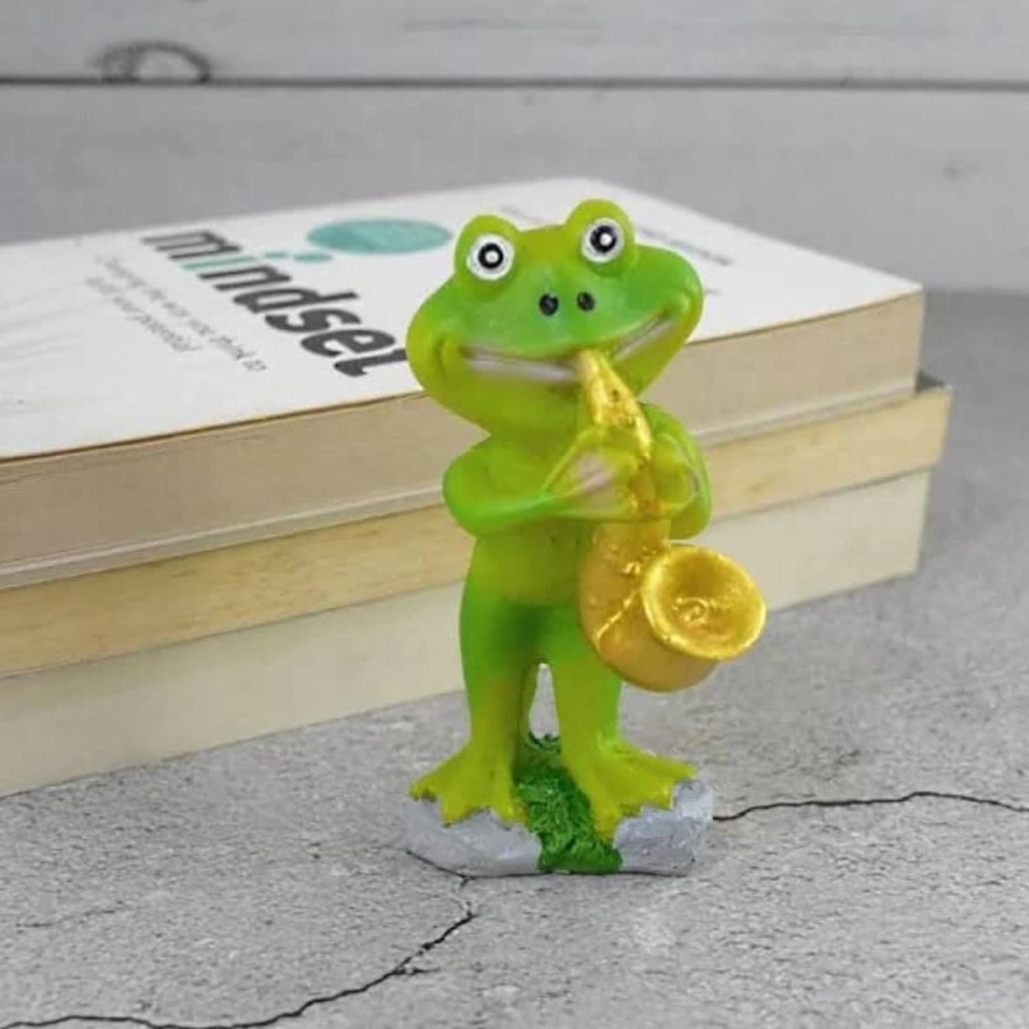 Frog Miniature Figurines | Decorative Showpiece for Home 1 Set 4 Pieces | Green
