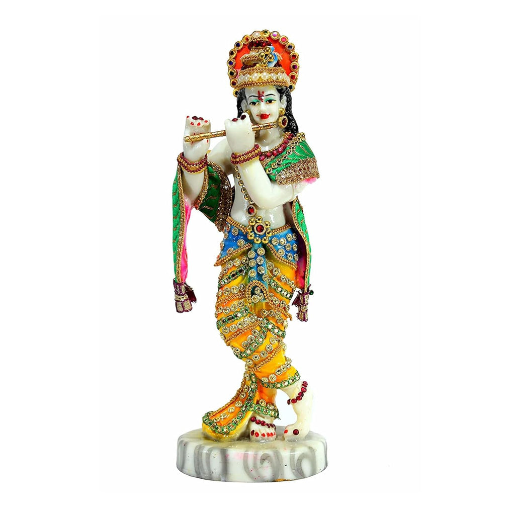 Lord Krishna Idol Decorative Statue in Flute Playing Pose
