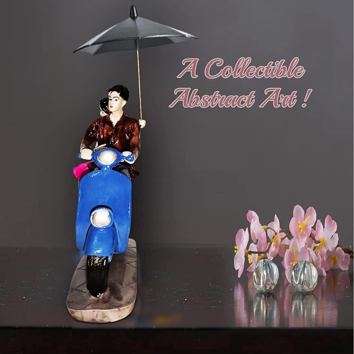 Beautiful Hand Painted Resin Sitting Romantic Couple