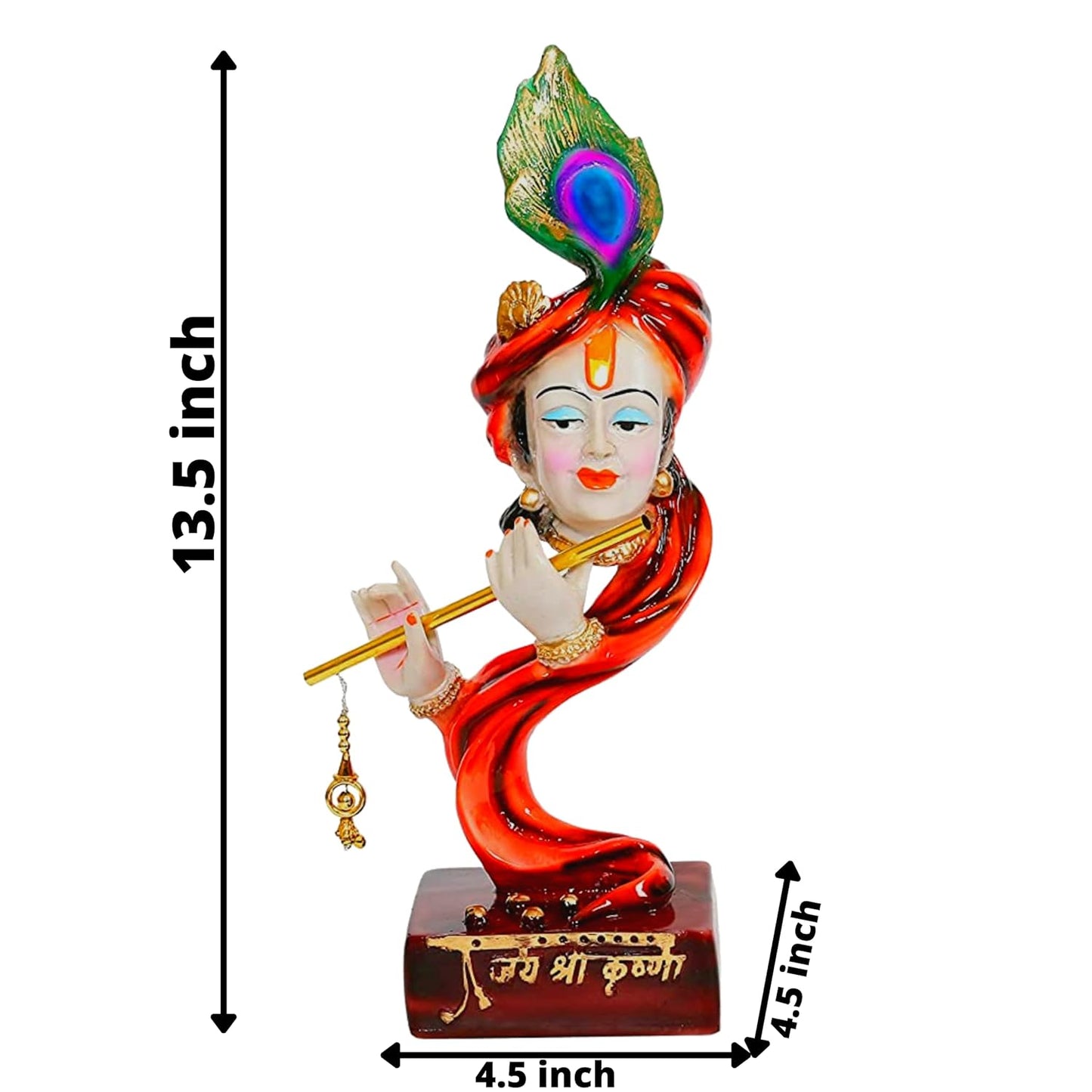 Lord Krishna Idol Decorative Statue in Flute Playing Pose (Pack of 1)