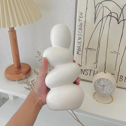 Decorative Ceramic Vase for Flowers, Pampas Grass Vase Height- 25 Cm, White