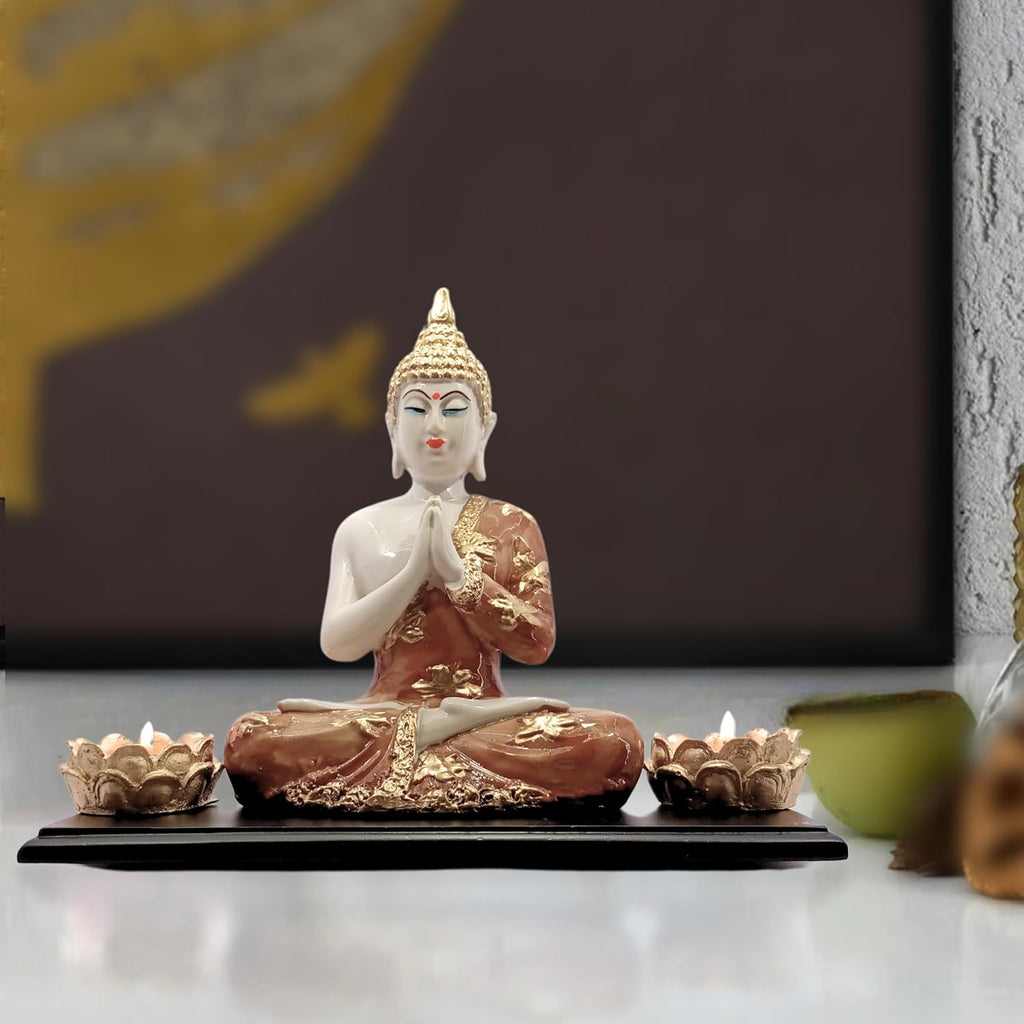 Lord Buddha Idol New Meditating Sitting Buddha Statue | Car Dashboard & Griha Pravesh Gift (Black)