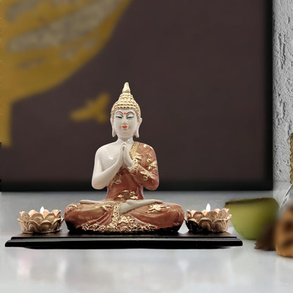 Lord Buddha Idol New Meditating Sitting Buddha Statue | Car Dashboard & Griha Pravesh Gift (Black)
