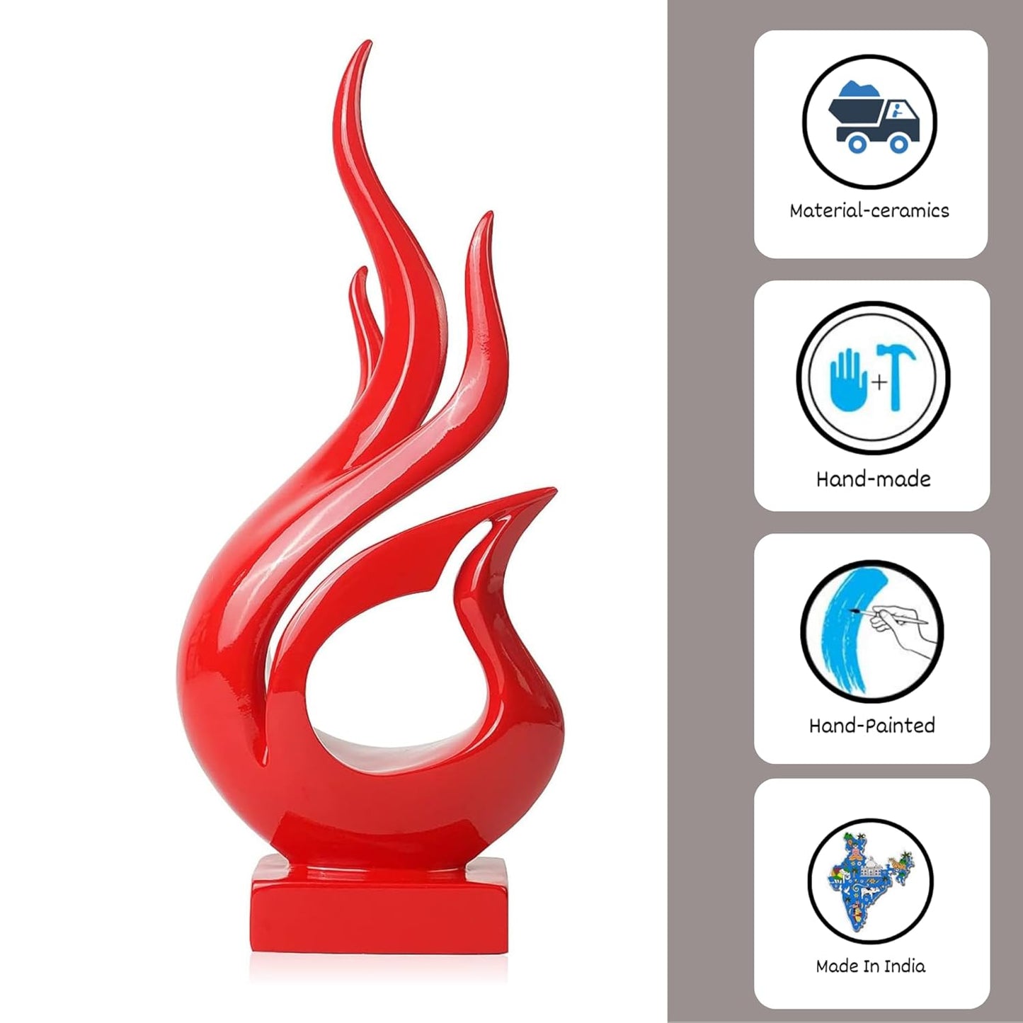 Agni Abstract Resin Modern Sculpture (Red)