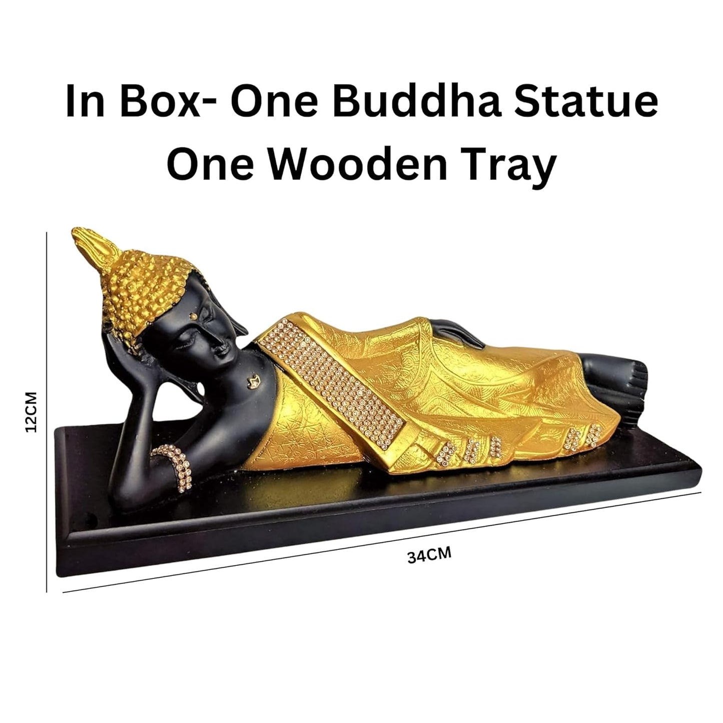 Lord Buddha Idol New Meditating Sitting Buddha Statue (Black)