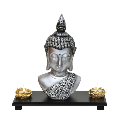 Lord Buddha Idol New Meditating Sitting Buddha Statue (Black)