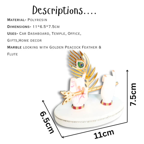 Lord Krishna Idol Decorative Statue in Flute Playing Pose (Pack of 1)