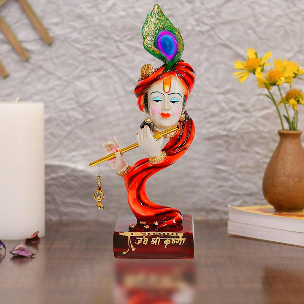 Lord Krishna Idol Decorative Statue in Flute Playing Pose (Pack of 1)