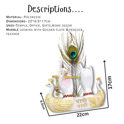Lord Krishna Idol Decorative Statue in Flute Playing Pose (Pack of 1)