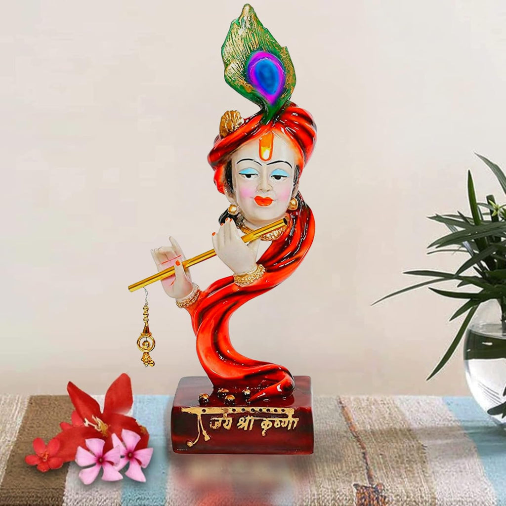 Lord Krishna Idol Decorative Statue in Flute Playing Pose (Pack of 1)