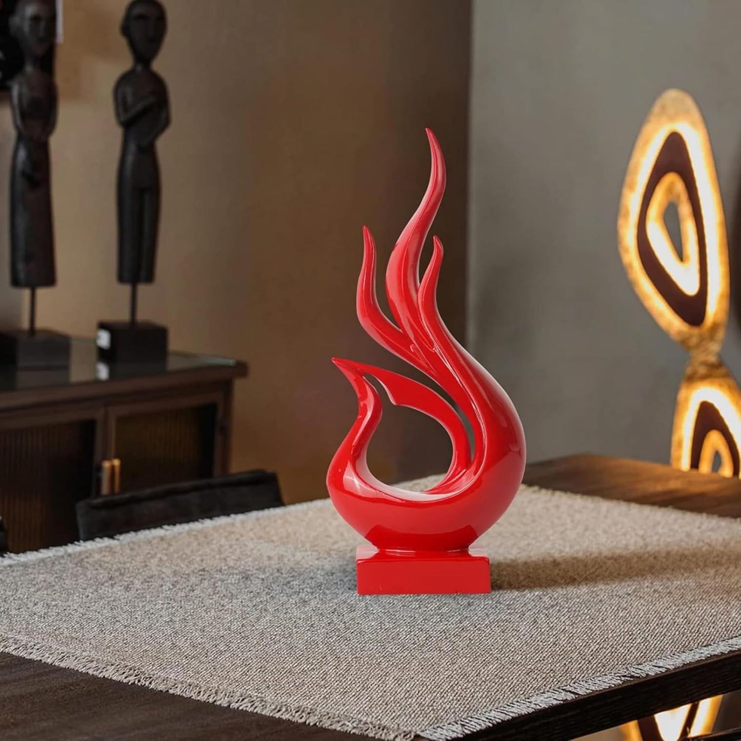 Agni Abstract Resin Modern Sculpture (Red)