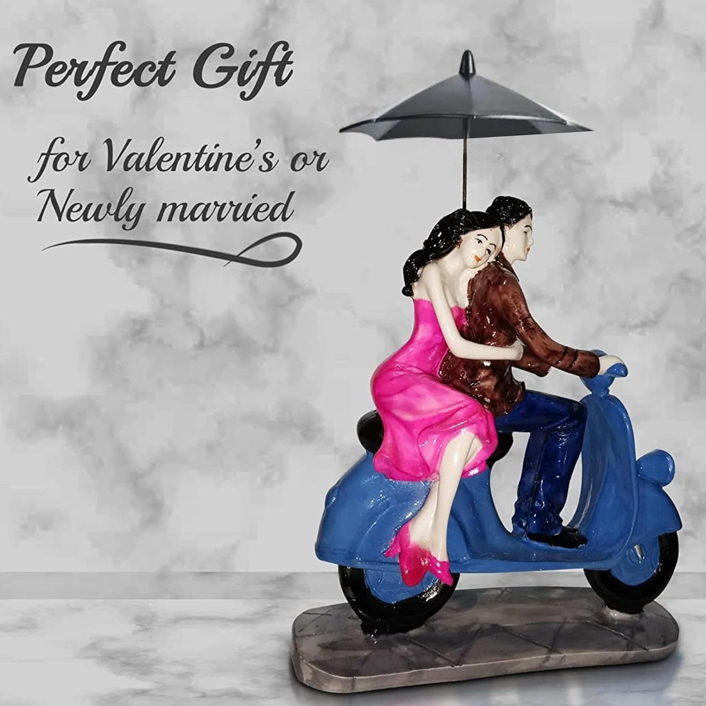 Beautiful Hand Painted Resin Sitting Romantic Couple