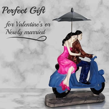 Beautiful Hand Painted Resin Sitting Romantic Couple