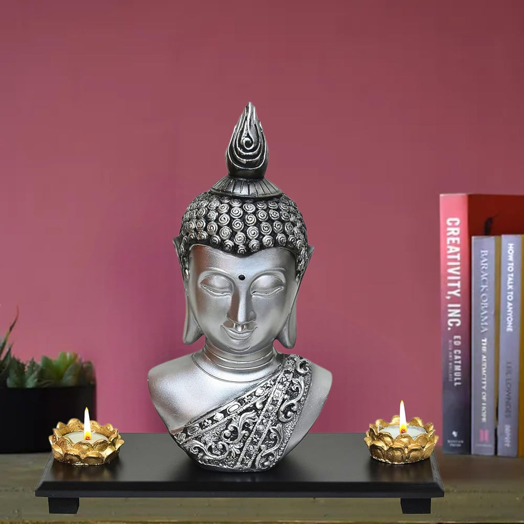 Lord Buddha Idol New Meditating Sitting Buddha Statue (Black)