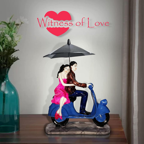 Beautiful Hand Painted Resin Sitting Romantic Couple