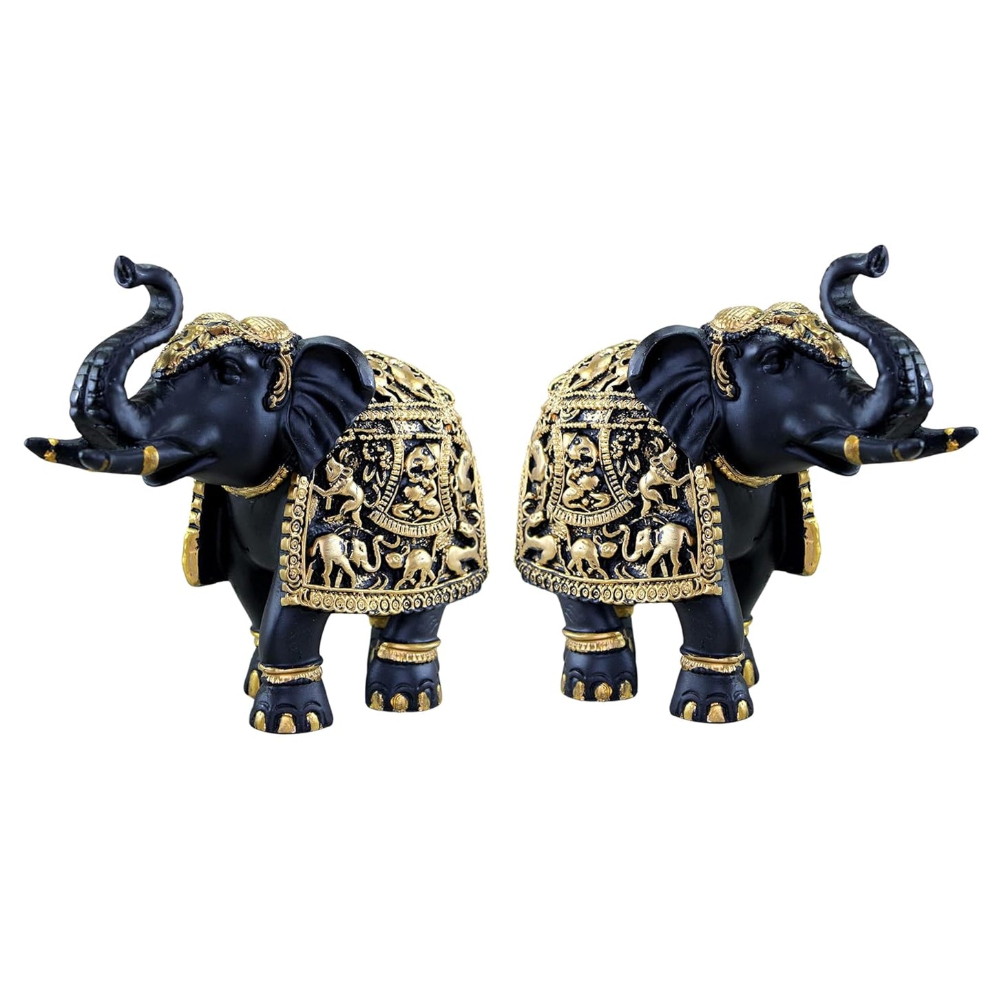Elephant Statue Medium Size 2 pcs Set for Showpiece Your Home, Office Table & Gift Article,Animal Decorative Showpiece Figurines (Set of 2)