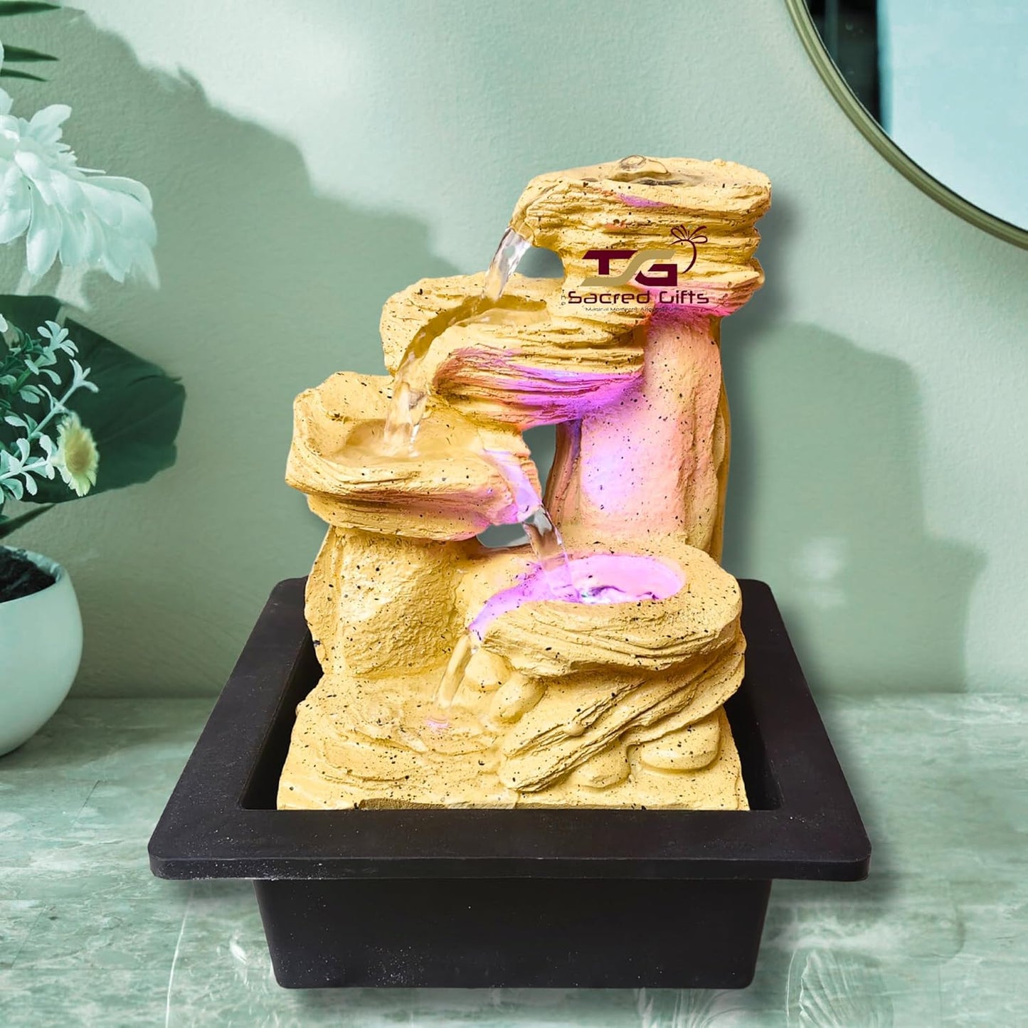Tabletop Water Fountain, Environmental Resin Meditation Fountain