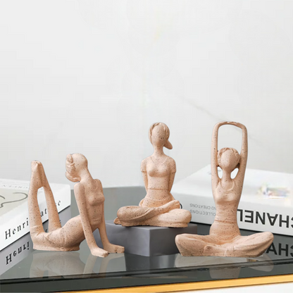 Set of Three Modern Art Yoga Statue